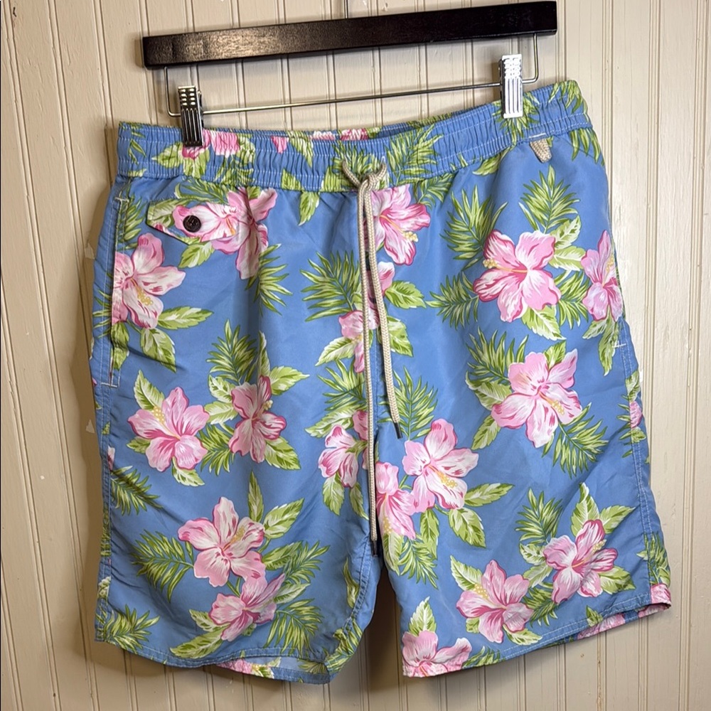 Ralph Lauren Polo SZ L Swim Shorts Tropical Fun in the Sun Beach/Pool Summer